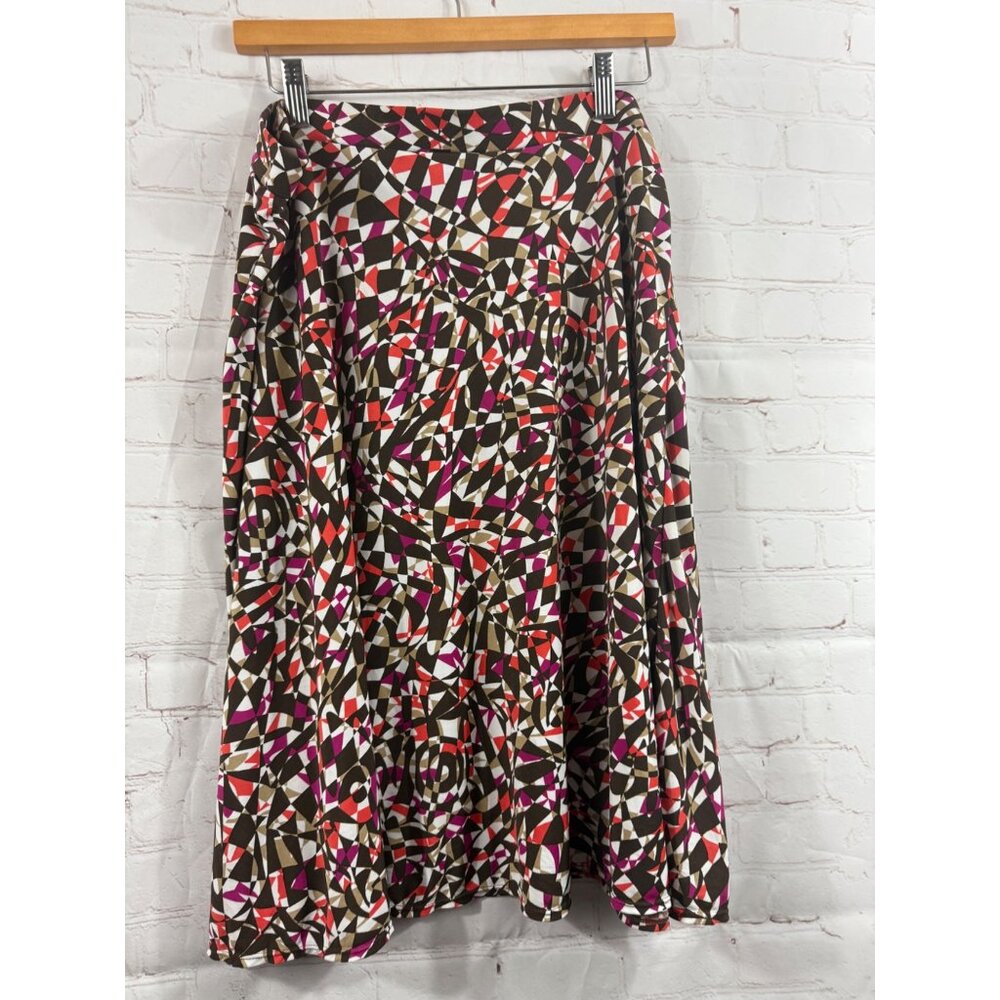 George Skirt Womens Size Large (12-14) Brown Orange Lavender Geometric Pattern - Picture 2 of 4